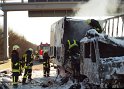 VU A 4 Rich Aachen AK West brannten LKW PKW P168
